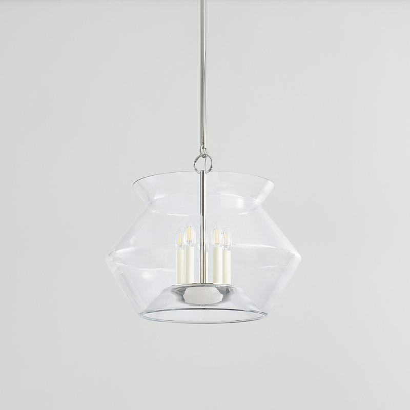 Lanterne 5 lumières Edmonton, H 18,5 po x l 20,75 po x P 20,75 po, Nickel poli