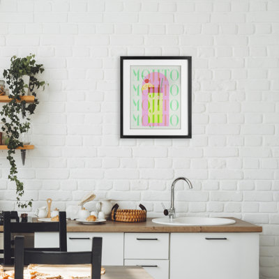 Retro Pastel Mojito Framed Print Under Glass, design by Lil' Rue