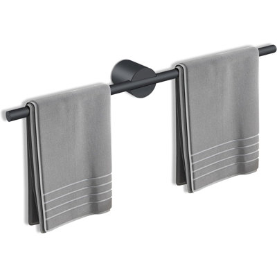 Custom Length Matte Black Towel Rack – 304 Stainless Steel Wall Mounted Towel Bar for Bathroom & Kitchen