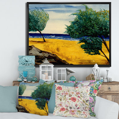Orange Beach par the Coastline - Photographie flottante sur toile