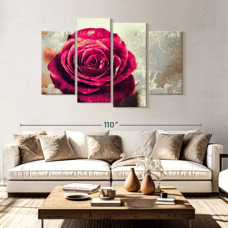 Rose texturé Harnek, H 54 po x l 84 po