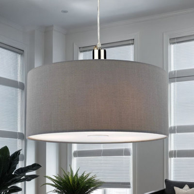 18cm H Drum Pendant Shade ( Screw On ) in Grey