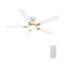 Ventilateur de plafond intelligent encastré de 132 cm avec éclairage, moteur CC silencieux à 10 vitesses