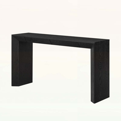 Modern Farmhouse Console Table with 2 Concealed Drawers,Waterfall Design for Living Room by Ophelia & Co.