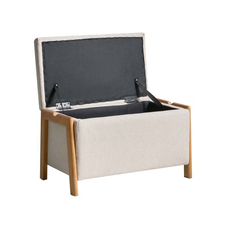 EDLAND Upholstered Storage Bench, Beige