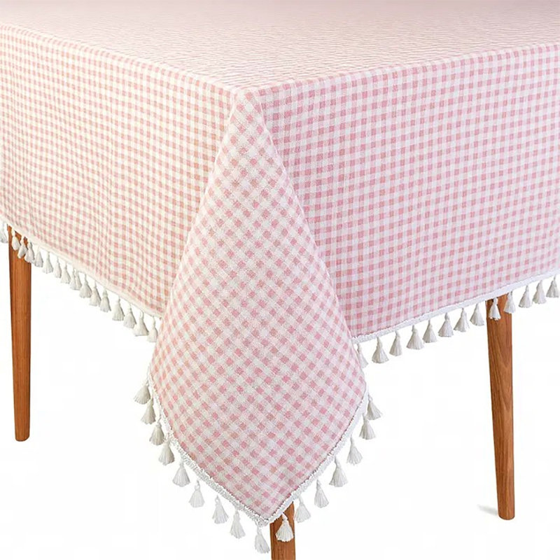 Nappe carrée en mélange de coton, Rose, 70 po x 55 po