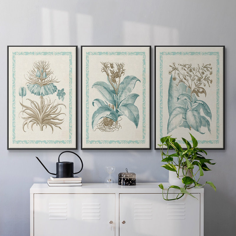 Willow Blue Besler I, ensemble de 3 toiles encadrées, Noir, H 40 po x l 78 po