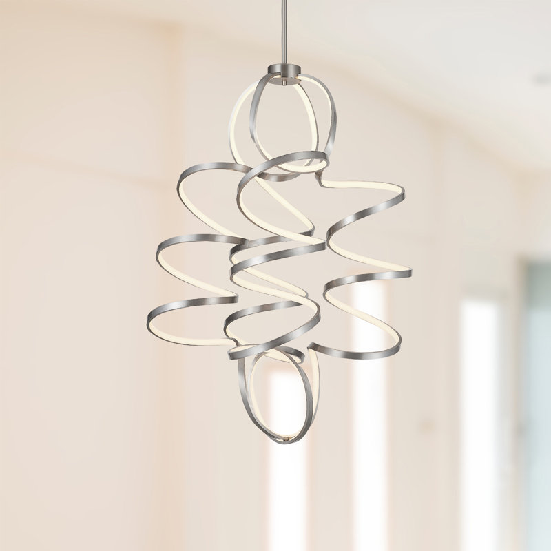 Synergy 1 - Light LED Pendant, Antique Silver, 41.375"H x 31.5" W x 31.5" D