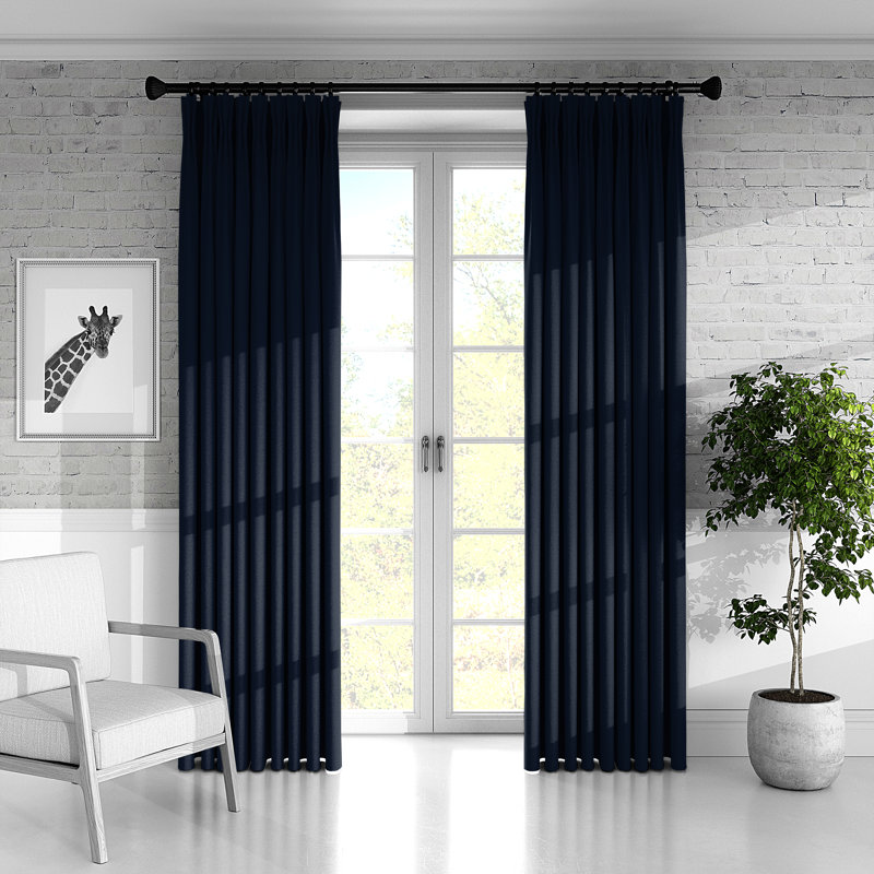 Rideau simple obscurcissant Plush, L 40 po x L 120 po, Bleu marine