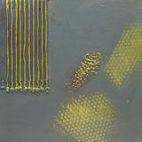 Star Gazer VI Series Of 9 Yellow & Gray & Green Print by Joyce Creiger