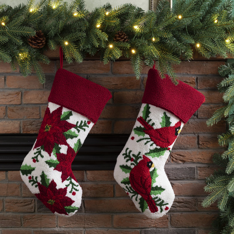 Hooked Cardinal Stocking