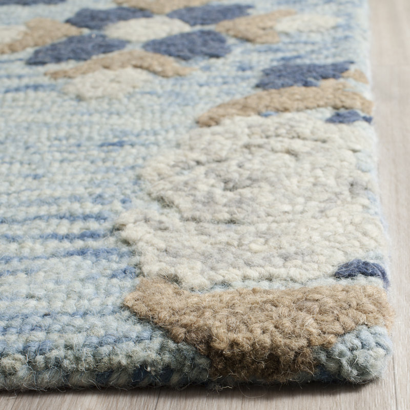 Emrick Hand Tufted Wool Floral Rug, Rectangle 8' x 10'