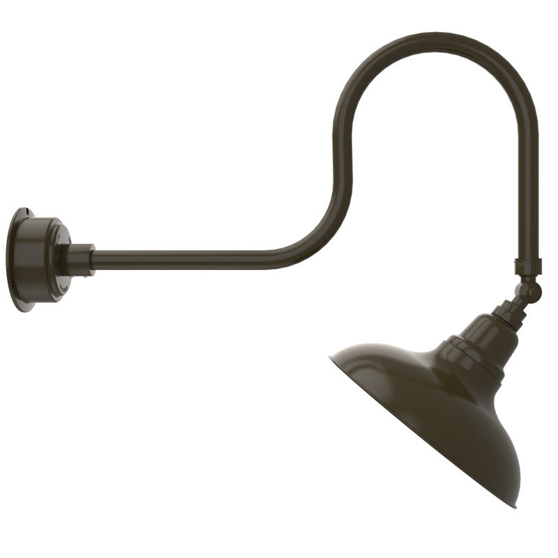 Luminaire de grange d'extérieur à DEL Adesh, Bronze acajou