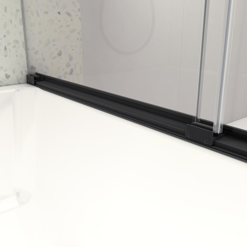 Matte Black Shower Door 5476 Inch, 8Mm Tempered Glass With Nano Easy Clean & -Proof Coating, Adjustable Soft Closing For Bath Space Inch Double Sliding Screen Partition, Burst Film, Bathroom
