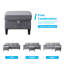 Canapé modulaire convertible 3 pièces avec repose-pieds de rangement et fauteuil simple avec poches, gris clair-86843581