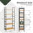 5 Tier Bookshelf, Free Standing Wooden Bookcase With Open Storage Shelves With Metal Frame, Sturdy Shelf Organization Display Rack For Living Room, Bedroom, Home Office, 62.2" Tall-88374852