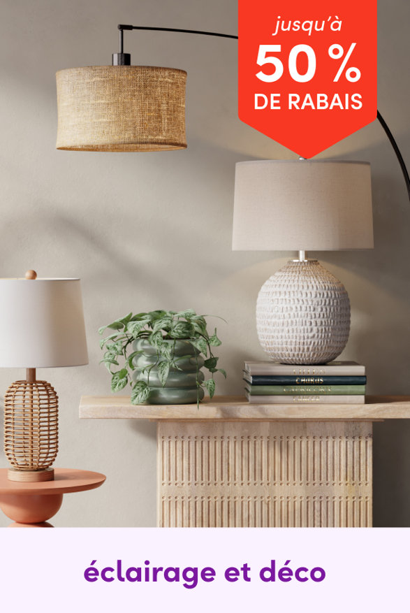 Éclairage et déco : jusqu’à 50 % DE RABAIS