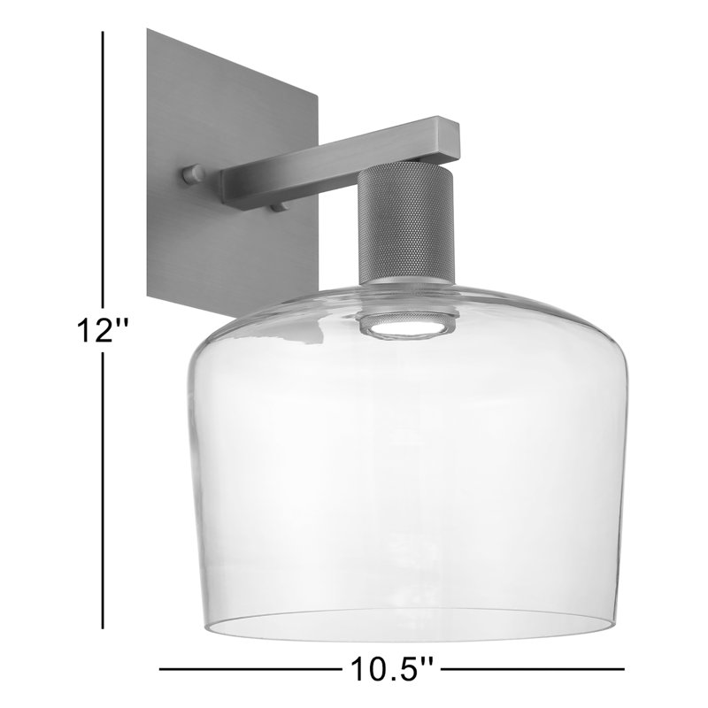 Southglenn Armed Sconce, Brushed Steel