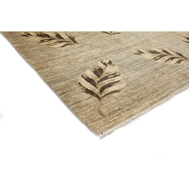 Tapis unique en laine noué à la main parchemin Percheron, 8 pi 3 po x 10 pi 3 po