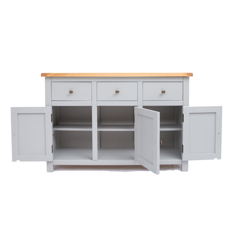 Mellor 120cm Sideboard, Light Grey/Bronze