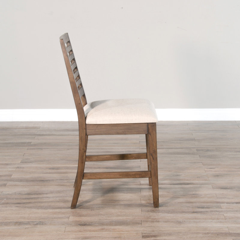 Upholstered Counter Stool with Solid Wood Frame