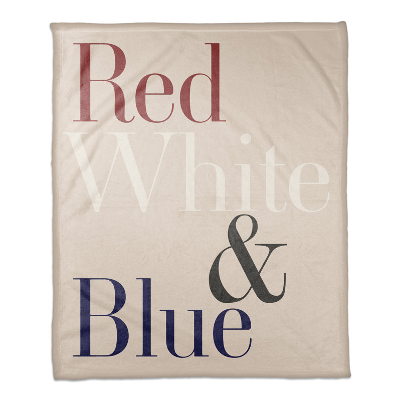 Jeté rouge, blanc et bleu