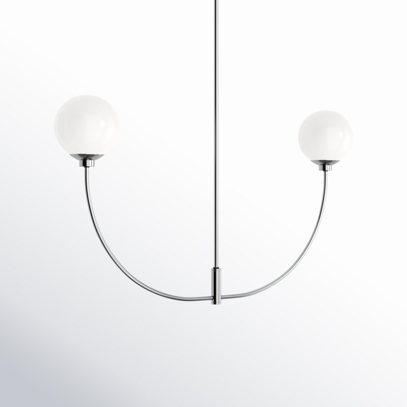 Lustre en chrome de 42 pouces Living District Nyomi, Chrome, H 24 po x l 42 po x P 7 po