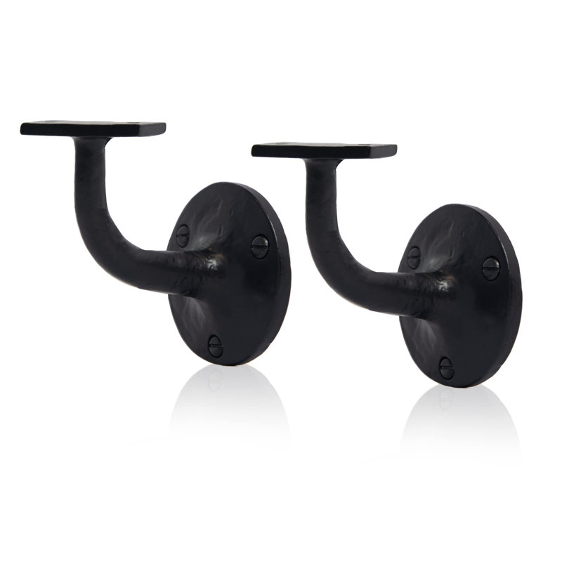 Nome Black Antique Handrail Brackets With Color Matched Set Screws (Pack Of 2)