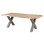 Solid Wood Top Metal Base Dining Table-64126011-64126010-64126008