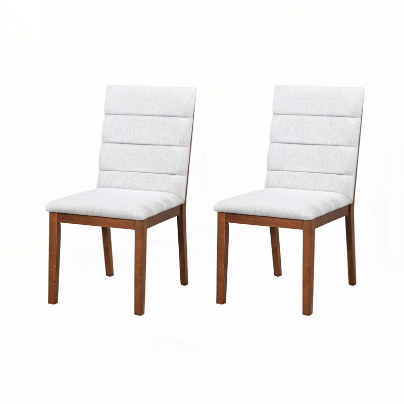 Chaises de salle à manger rembourrées modernes, Brun, Gris clair