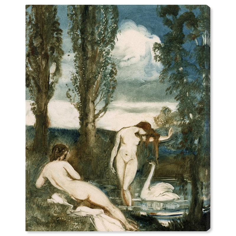 Albert Sterner - The Bathers Canvas Classic Portrait by Art Remedy, Toile tendue, H 20 po x l 16 po