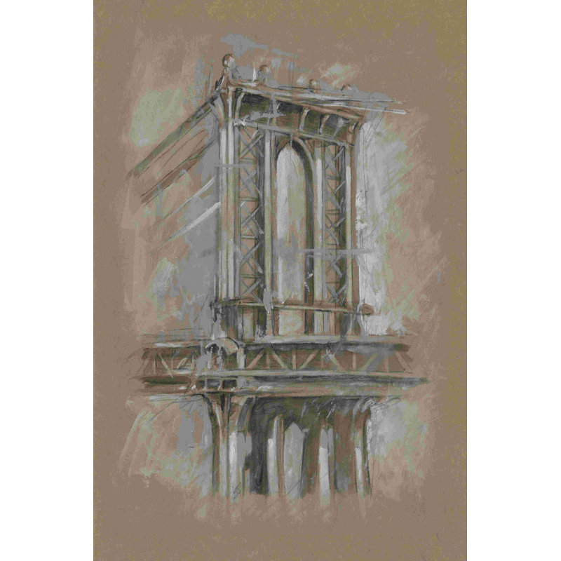 Étude d'architecture Brushwork IV, H 18 po x l 12 po