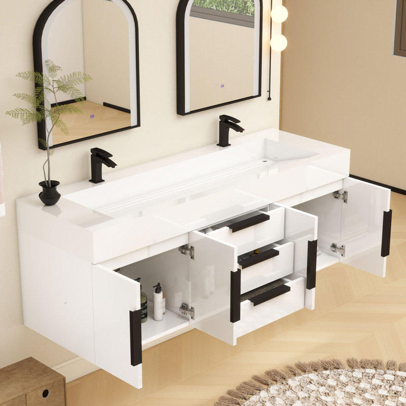 Ensemble de meuble-lavabo simple 60 po Jessica, Blanc