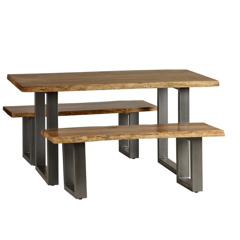 Benito Acacia Solid Wood Top Dining Table, H76 x L150 x W100cm