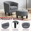 Fauteuil demi-tonneau avec repose-pieds Accent, fauteuil confortable moderne, fauteuil de lecture pour le salon, chambre à coucher, salle de lecture