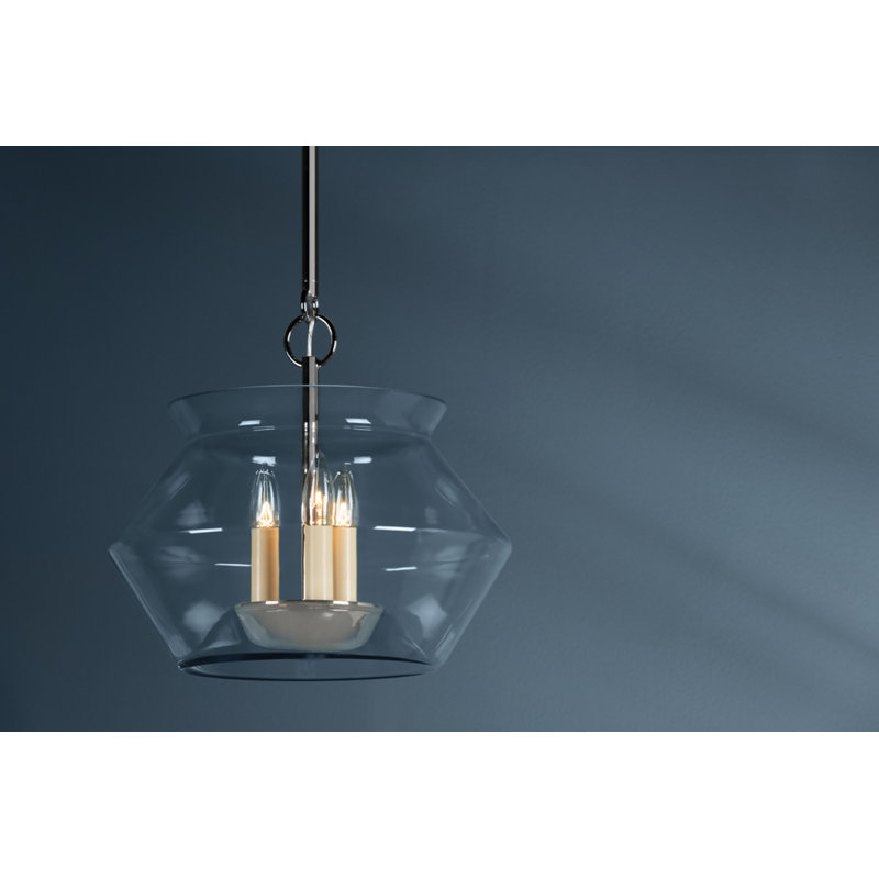 Edmonton 3 Light Lantern, 14" H x 15" W x 15" D, Polished Nickel