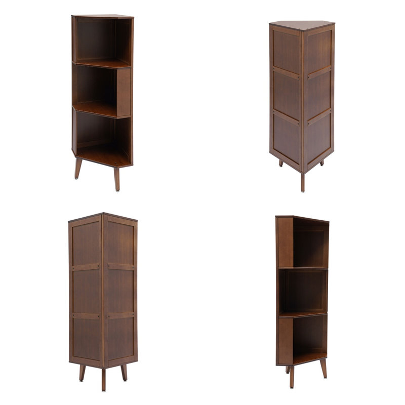 Armoire de rangement à 3 niveaux avec tablettes ouvertes Coralina