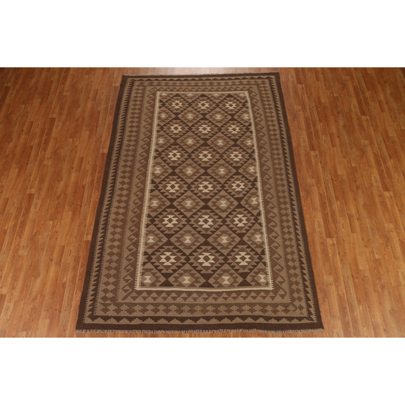 Tapis géométrique tissé à la main Kilim 7 x 10