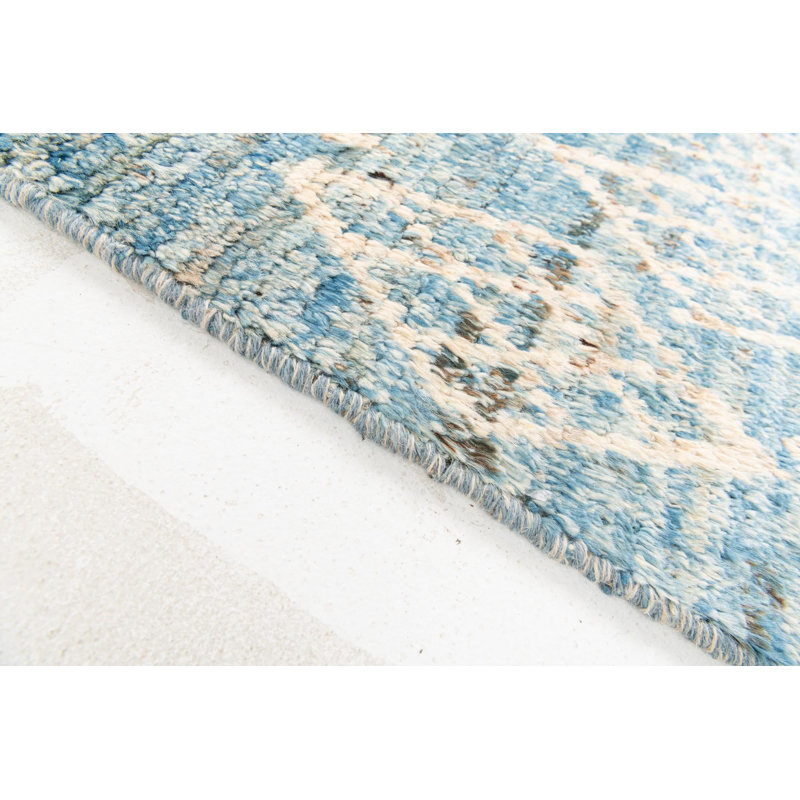 Tapis de couloir bleu clair Kalmanovitz