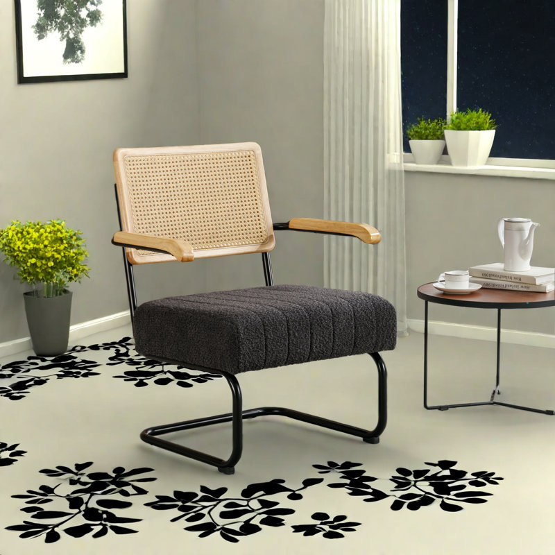 Fauteuil de 26,38 po de large Auset, Noir carbone
