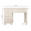 Coiffeuse 2-en-1 American Vintage 120 cm – Structure en bois de bouleau, meuble en panneaux de particules de bois massif, miroir de rangement dissimulé, pieds de style colonne romaine, table de maquillage et bureau