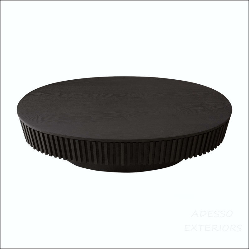 Table basse ovale avec rangement caché, Noir