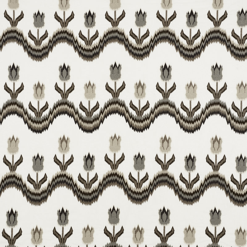 Tulip Flamestitch Embroidery Fabric, Quarry