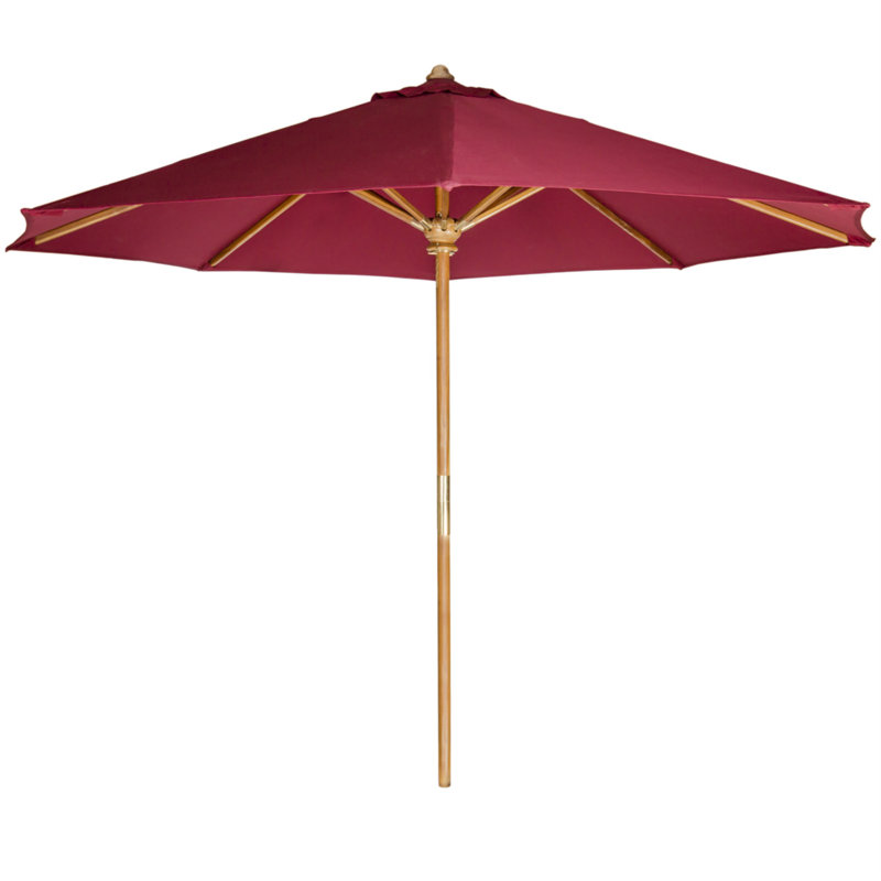 Parasol de marché en teck Java 10 pi, Rouge