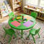 Table d'activité ronde réglable en plastique, vert