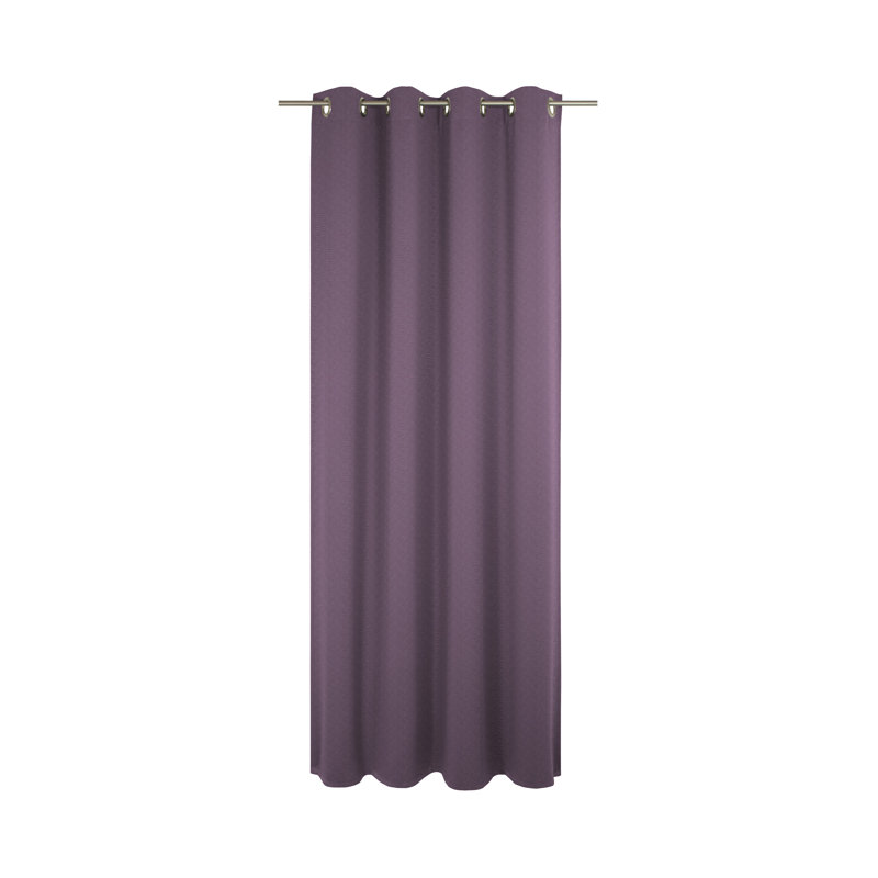 Uni Collection 100% Cotton Room Darkening Curtain Single Panel, 142cm wide x 295cm high, Aubergine