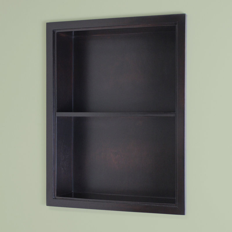 Niche murale encastrée 14 x 18 Sloane, Dossier uni brun foncé