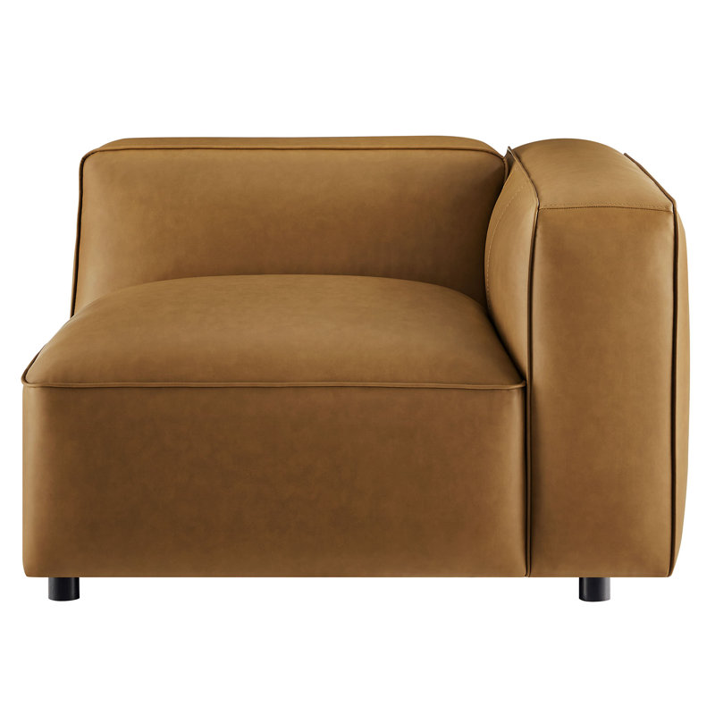 Fauteuil Auren, Similicuir brun clair