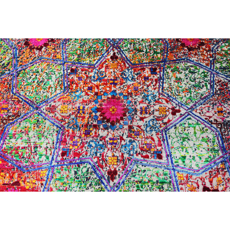 MOHI47041MUMU Wool Floral Area Rug, Rectangle 10' x 14'