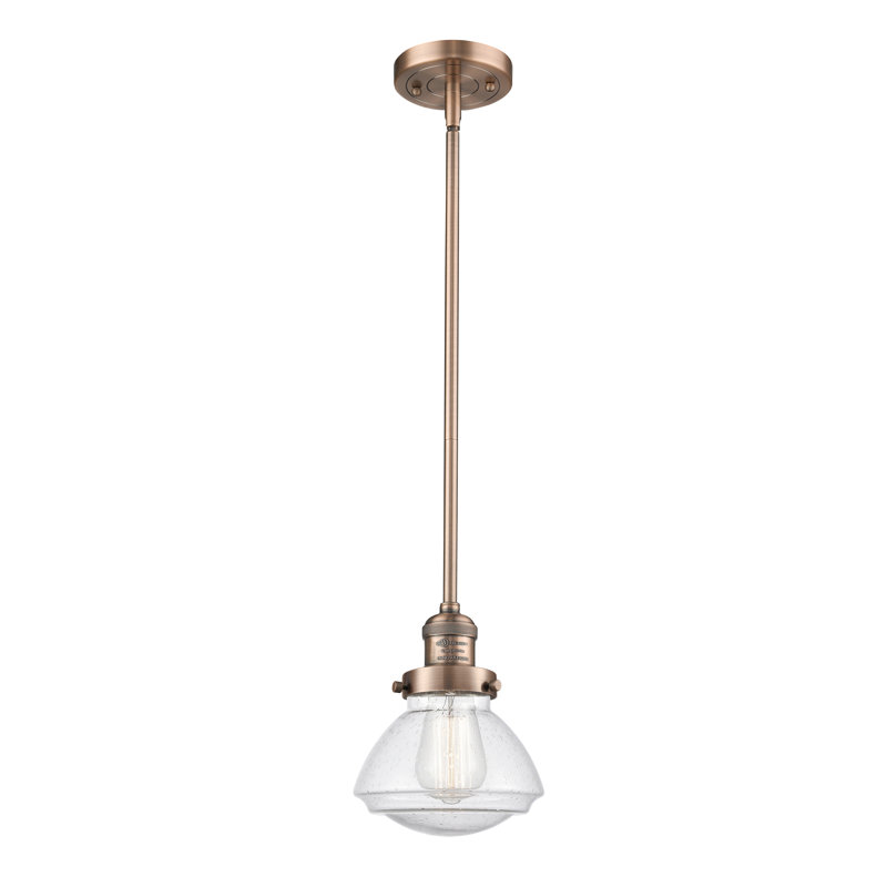 Chesterville 1 - Light Single Schoolhouse Pendant, No Bulb Included, Seedy, Antique Copper